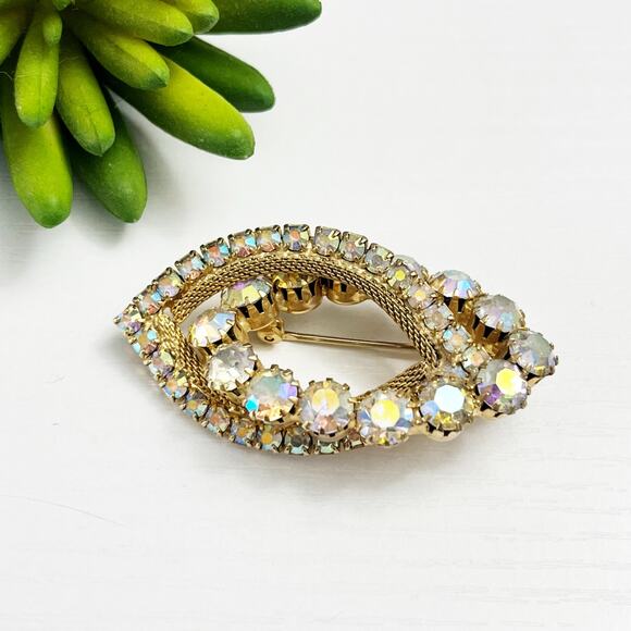 Vintage Aurora Borealis AB Brooch Pin - Picture 1 of 6